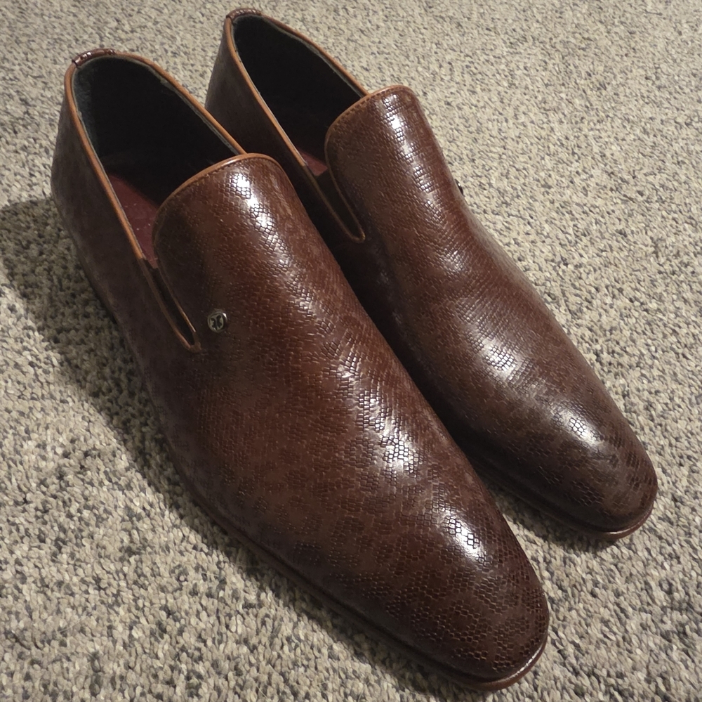 S'BAKER Leather Mens Shoes Tab Dark Brown Size EU 44